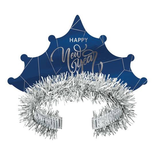 Beistle Midnight Blue & Silver New Year Tiara, 50ct.